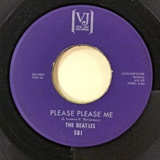 Rare The Beatles “please Please Me / From Me To You” Purple Label Vee Jay Ct2605