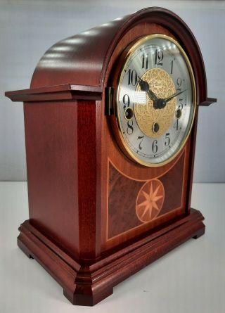 Rare Franz Hermle 8 Day 2 Jewels Inlaid Westminster Chime Mantel Clock 340 - 020a