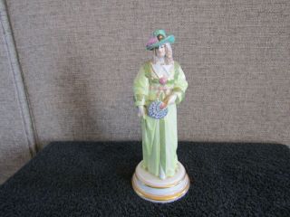 Rare 19th C Meissen Porcelain Figurine Lady Dress And Fan