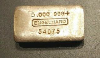 Rare Engelhard Series 6 5 Oz " Big 5 " Poured Silver Bar Serial 54708 Low Mintage