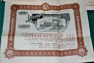 S358,  Rare Lauderdale Manufacturing Co.  1889 Stock Alabama Vignette