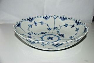 Royal Copenhagen Blue Fluted Full Lace Rare Dish/bowl 11 Inch Round,  1022