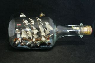 Rare 1975 Canadian Ship In A Bottle Folk Art By Master Builder George Fulfit