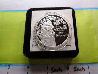 Snow White And Seven Dwarfs 60th Anniversary Very Rare 999 Silver Coin Case