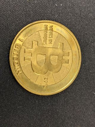 2013 Casascius Brass 1 Bitcoin Rare Collectible Unfunded/redeemed Btc