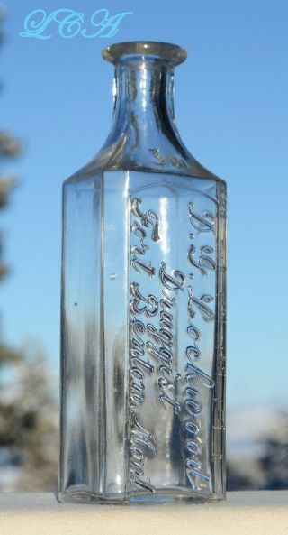 Rare Larger Old Fort Benton Montana Drug Store Bottle D.  G.  Lockwood
