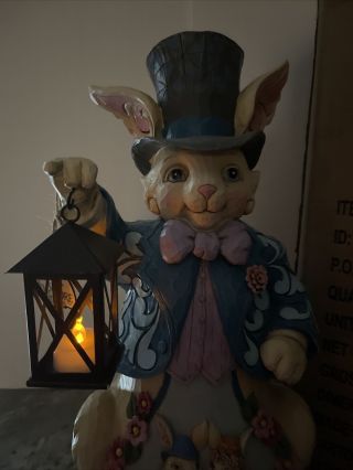 Rare 19” Jim Shore LARGE Easter Bunny Rabbit Lighted Lantern 2