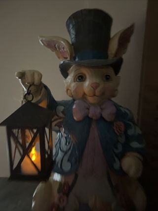Rare 19” Jim Shore LARGE Easter Bunny Rabbit Lighted Lantern 3