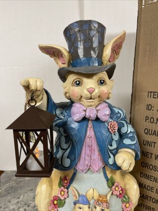 Rare 19” Jim Shore LARGE Easter Bunny Rabbit Lighted Lantern 5