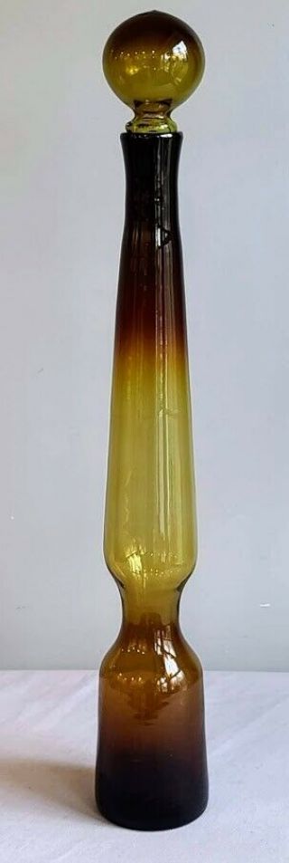Rare Tom Connally Blown Glass Decanter For Greenwich Flint - Craft 20 1/2 " Ca1970