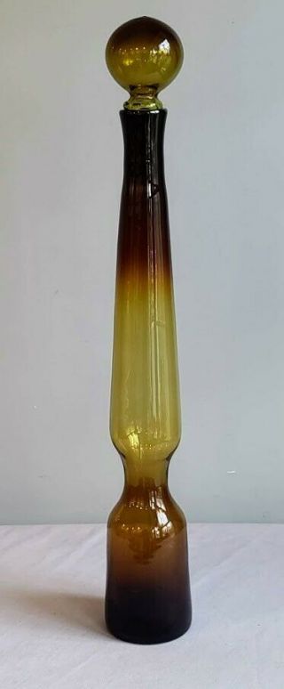 Rare Tom Connally Blown Glass Decanter for Greenwich Flint - Craft 20 1/2 