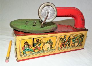Rare Vintage Black Americana Small Phonograph Gramophone 78 Rpm Record Player
