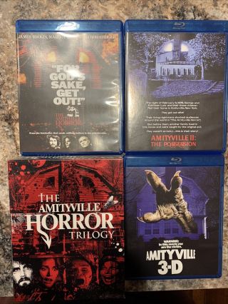 The Amityville Horror Blu Ray Trilogy Box Set Scream Factory Oop Rare