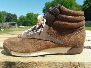 Womens Vintage Reebok Classics High Top Brown Suede Shoes Sneakers Size 7 Rare