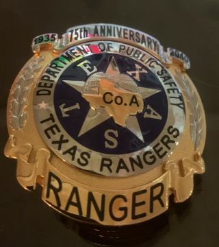 Obsolete Texas Dps Ranger Anniversary Badge Hallmarked Rare