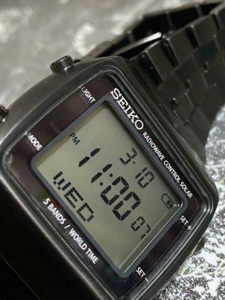 Seiko Spirit Sbpg003 Rare S760 - 0aa0 Digital Solar Mens Watch Authentic