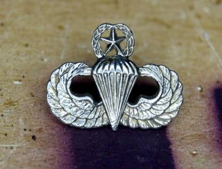 Very Rare Maker Phillips Publications Us Army Master Jump Wing Sterling Silver