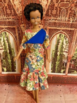 1970 Mego Maddie Mod Black Aa Doll,  Barbie Clone - Rare Vintage