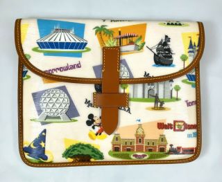 Rare Dooney & Bourke Disney World Icons Tablet Ipad Case Bag