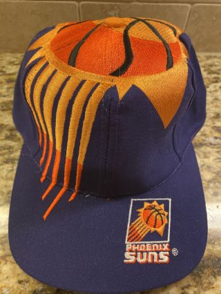 Rare Vintage 1990s Phoenix Suns Nba The Game Big Logo Snapback Hat Cap
