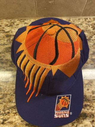 Rare Vintage 1990s Phoenix Suns NBA The Game Big Logo Snapback Hat Cap 2