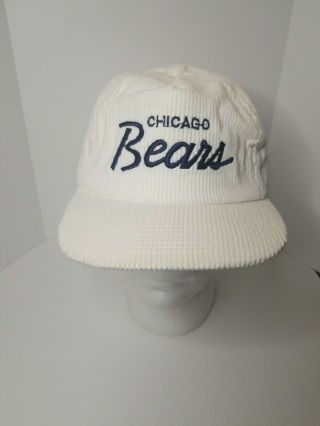 Chicago Bears Snapback Corduroy Embroidered Hat Cap Vintage 1980 