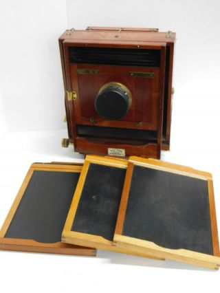 Rare 1910 - 1918 Eastman Kodak 6 - 1/2 " X 8 - 1/2 " Roc Full Plate Camera Wood - Brass