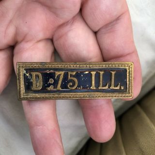 Rare 75th Illinois Infantry Gar Civil War Veterans Badge Insignia