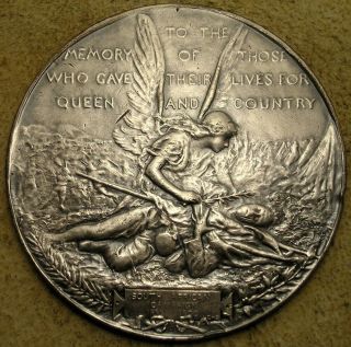Great Britain: 1900 Boer War Memorial Large Silver Medal Rare