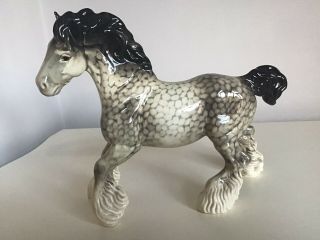Rare Vintage Beswick Rocking Horse Grey Shire Horse Slight A/f