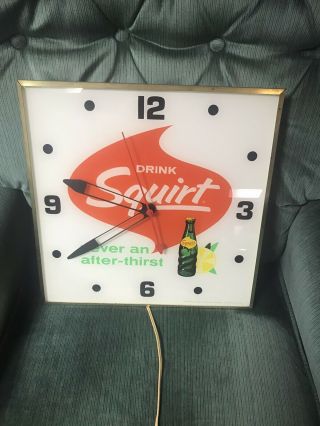 Rare Vintage 1965 Squirt Soda Pam Clock