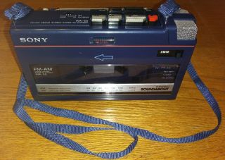 Rare Sony Soundabout Wa - 55 | Am/fm Cassette Recorder | Except For Ff/rew