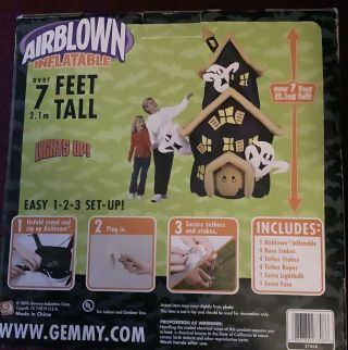 Rare Gemmy Haunted House Airblown Over 7 Feet Tall Inflatable 2006