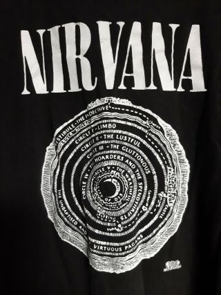 NIRVANA Vestibule Circle Black XL TShirt bleach Artimonde Cobain Rare 3