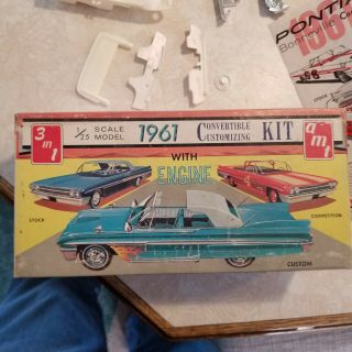 Amt 1961 Pontiac Bonneville Convertible 3 In 1 Incomplete Kit See Pictures " Rare "