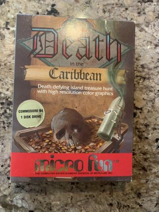 Very Rare C64 Micro Fun Death In The Caribbean Commodore 64 Complete Rare