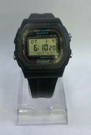 Pre - Owned Casio Dw - 230 Tel & Date Digital Mens Watch Rare Multi Alarm 200m