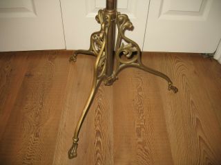 RARE Ornate Mens Solid Brass Suit Valet Butlers Dressing Stand w/Change Dish 4