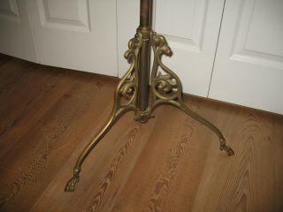 RARE Ornate Mens Solid Brass Suit Valet Butlers Dressing Stand w/Change Dish 5