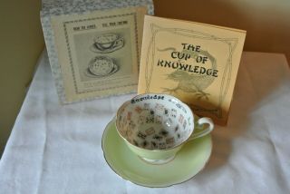 Rare Vtg The Cup Of Knowledge Fortune Telling Teacup Shackman N.  Y.  W/ Box Paper