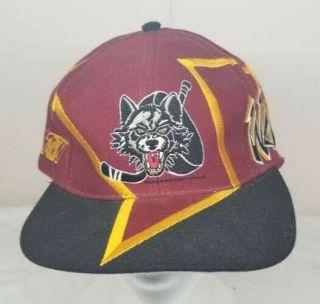 Vintage Chicago Wolves Snapback Hat Cap Minor League Nhl Rare Defunct Ihl