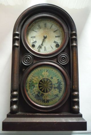 Antique Elias Ingraham Venetian No.  2 Wood Shelf Clock W/ Key – Rare Euc