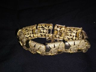 Rare Gold Tone & Chain Bracelet By Trifari Vintage