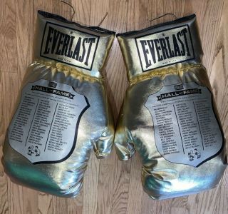 Rare Set Everlast Promotional Gold Hall Of Fame Boxing Gloves - Ali,  Frazier,  Louis