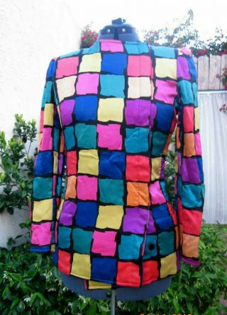 Emanuel Ungaro Parallele Paris 10 Silk Jacket Jester Ysl Vtg 80s Rare