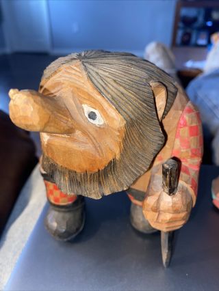 Vintage Anton Sveen Norwegian Hand Carved Troll 1940,  S Rare Folk Art Mythology