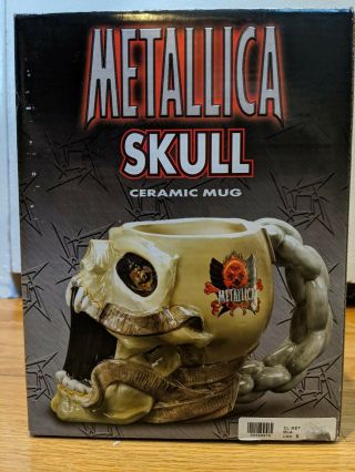 Metallica Skull Ceramic Mug Rare 1997 Nib Pushead
