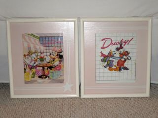 Rare 1986 Disney Photo Frame,  Minnie Mouse,  Daisy Duck,  Donald Duck Prints