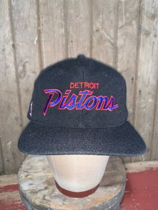 Vintage 80s 90s Detroit Pistons Nba Sports Specialties Hat Snapback Youngan Rare