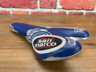 Rare Selle San Marco Mapei Team Road Bike Saddle Blue Embroidered 260g 125mm 4